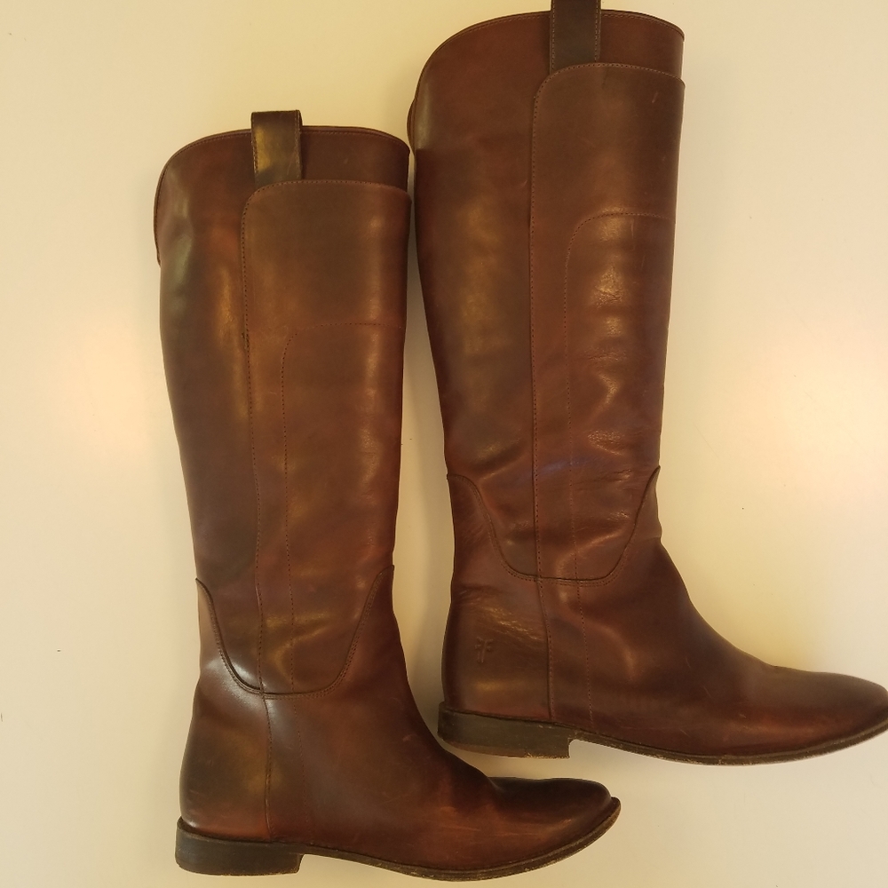 Frye Brown Leather TALL Field Boots